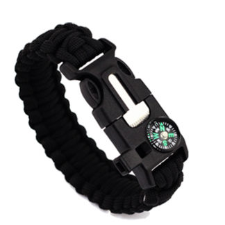 Outdoorový náramek Paracord AOTU 5 v 1 černý