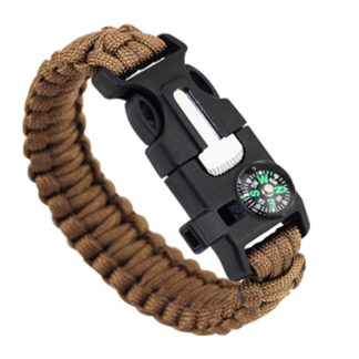 Outdoorový náramek Paracord AOTU 5 v 1 hnědý