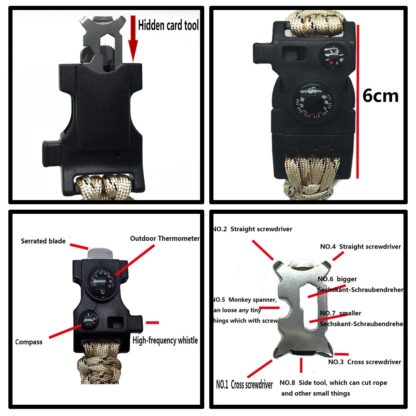 Outdoorový náramek Paracord FervorFOX 15 v 1