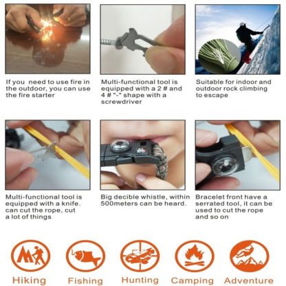 Outdoorový náramek Paracord FervorFOX 15 v 1