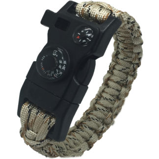 Outdoorový náramek Paracord FervorFOX 15 v 1 šedý