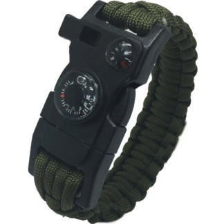 Outdoorový náramek Paracord FervorFOX 15 v 1 zelený