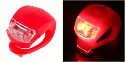 Malé silikonové osvětlení na kolo červené