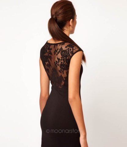 Elegantní dámské šaty bez rukávu se siťkou černé