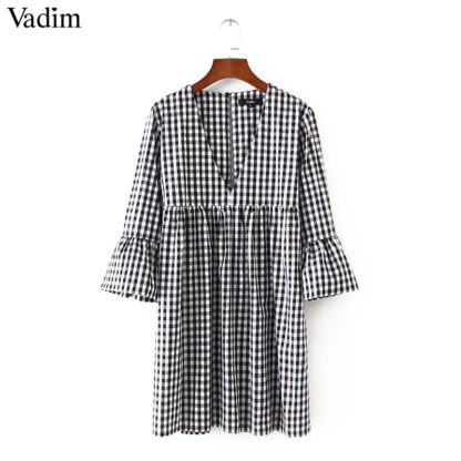 Elegantní dámské šaty Vadim QZ31 výstřih do V černo bílé