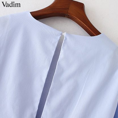 Elegantní dámské šaty Vadim QZ35 výstřih do V modré