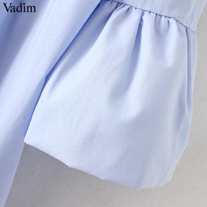 Elegantní dámské šaty Vadim QZ35 výstřih do V modré